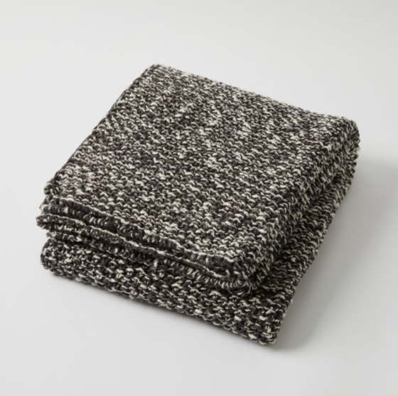 Throw Bedford Knit Charcoal/Cream