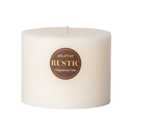 Candle Pillar Rustic Cream 10x8cm