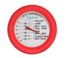  Meat Thermometer W/Silicone Red