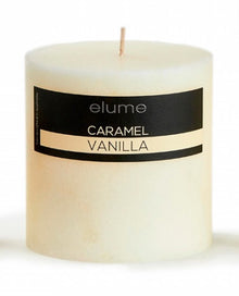  Candle Pillar Caramel Vanilla 4x4